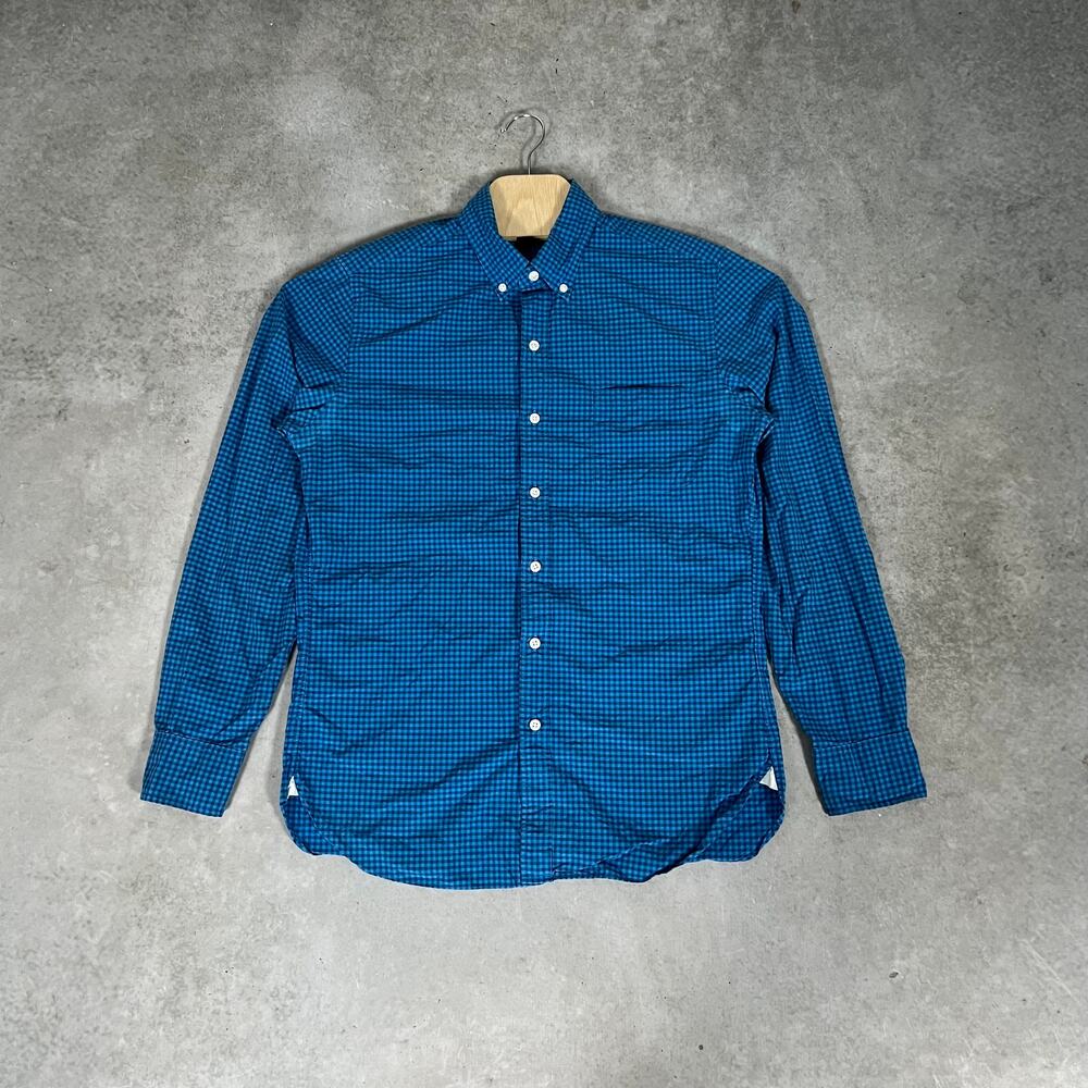 J.Crew Oxford Shirt Blue Gingham Check Slim Fit Men's Small